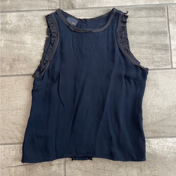 Fendi silk Navy Sleeveless Top size 42 - Picture 1 of 5
